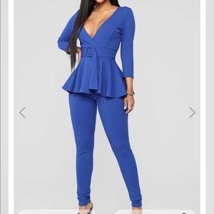 Fashion Nova Pretty Lady Peplum Jumpsuit